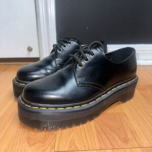 Doc Martens 1461 Quad US Men's 5 Women's 6 Black Platform Leather Shoes